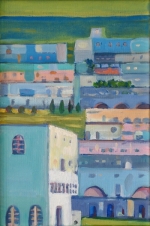 Domy w Piso Liwadi, olej, ptno, 31 x 21 cm, 2011, fot. K.Pisarczyk