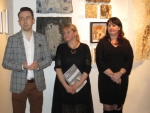 Wernisa wystawy `Artefactorium`, od lewej Miosz Horodyski, Anita Sadlej Stelmach, Sylwia Lis-Persona - autorzy wystawy w BWA w Sandomierzu - 15.02.2019 r.