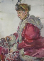 Portret kasztelana Karola Burego, akwarela, 69 x 48 cm, 2016 r.