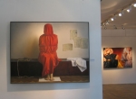 Maciej Bernhardt - Malarstwo - Galeria BWA w Sandomierzu, fragment wystawy, na pierwszym planie Seated person - red model, olej, ptno, 120 x 155 cm, 1981 r.