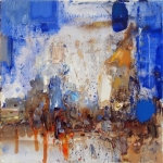 Walenty Wrblewski, Niebiesko, akryl, ptno, 40 x 40 cm