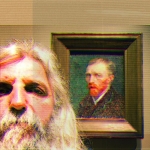 Zbigniew Bajek, z cyklu `Relikwiarze` - `Selfie`, druk cyfrowy na ptnie, 100 x 100 cm, 2015